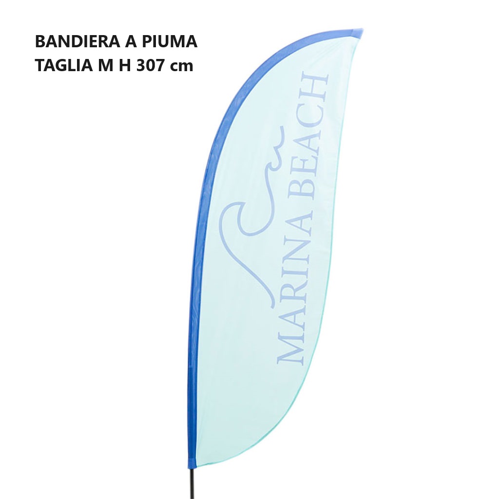Bandiera personalizzata Piuma taglia M H 307 cm - Visual Studio