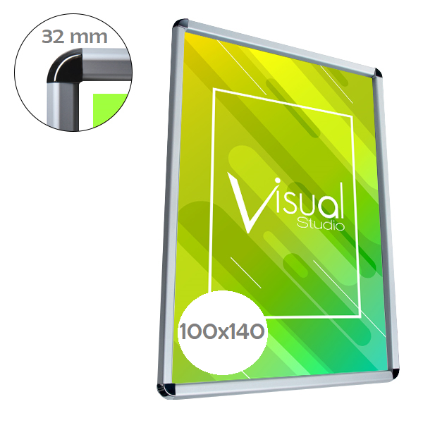 Cornice a scatto 100x140 cm angolo tondo profilo 32 mm - Visual Studio
